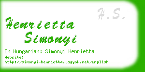 henrietta simonyi business card